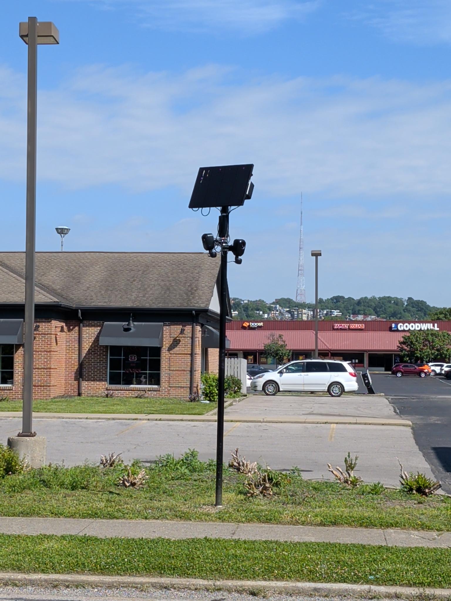 Flock camera mounted on a pole at Donnermeyer Drive & Rivieria